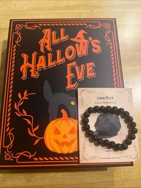 #2961**Lava Rock Beaded Bracelet - Black - Unbranded